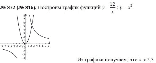 Ответ к задаче № 872 (816) - Макарычев Ю.Н., Миндюк Н.Г., Нешков К.И., гдз по алгебре 8 класс